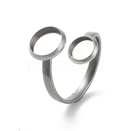 Non-Tarnish 304 Stainless Steel Open Cuff Ring Findings X-STAS-E124-05E-P-1