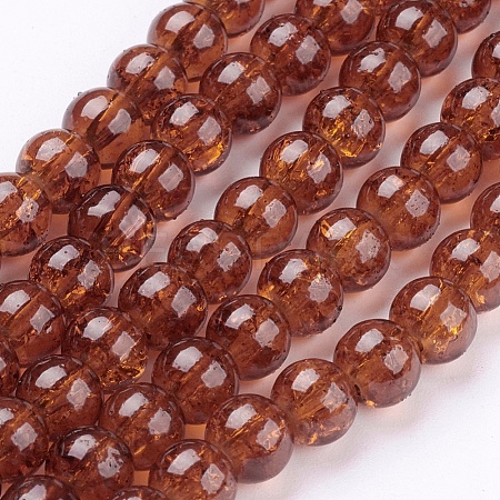 Spray Painted Crackle Glass Beads Strands CCG-Q001-6mm-16-1