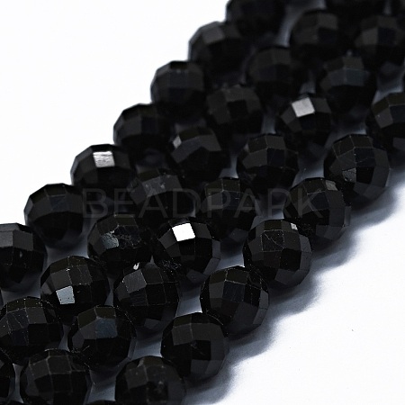 Natural Black Tourmaline Beads Strands G-G927-46-1