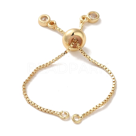 Rack Plating Adjustable Brass Box Chain Slider Bracelet Making KK-M285-03KCG-1