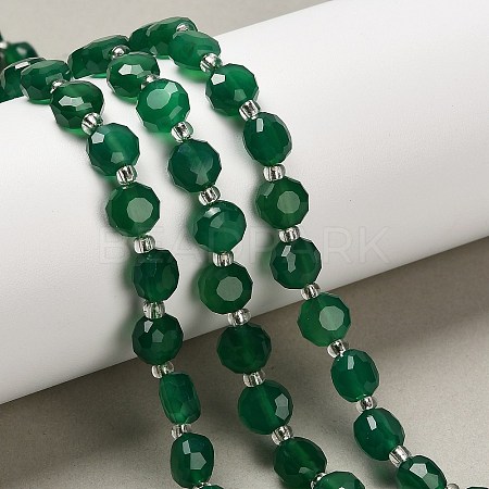 Natural Green Onyx Agate(Dyed & Heated) Beads Strands G-B153-B04-1
