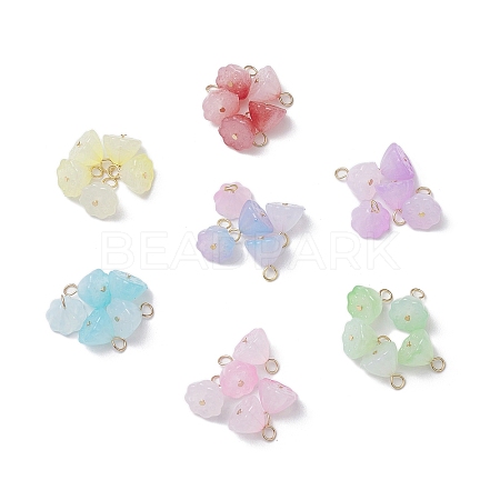 Acrylic Lotus Pendants PALLOY-JF02712-1