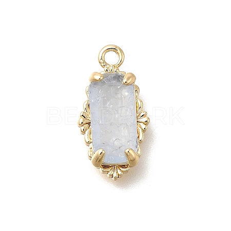 Brass Glass Charms LS-KK-U061-10G-03-1