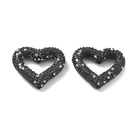 Heart Shape Polymer Clay Rhinestone Beads CLAY-NH0001-09B-05-1