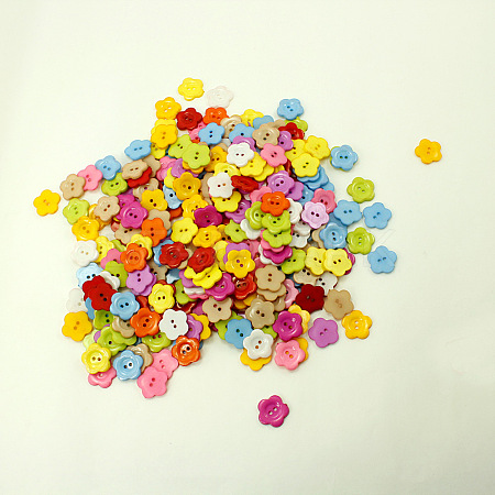 Fashionable Plum Blossom Shape Buttons With Assorted Colors NNA0VCS-1