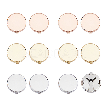 6 Pairs 3 Colors Brass Cufflink Settings FIND-FH0010-31-1