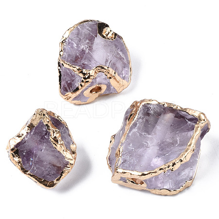 Plated Natural Amethyst Beads G-T133-20-1