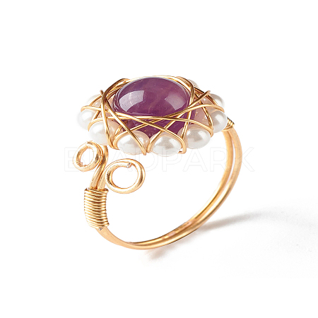 Natural Amethyst Finger Ring for Girl Women X1-RJEW-TA00012-5-1