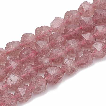 Natural Strawberry Quartz Beads Strands G-S332-8mm-006-1