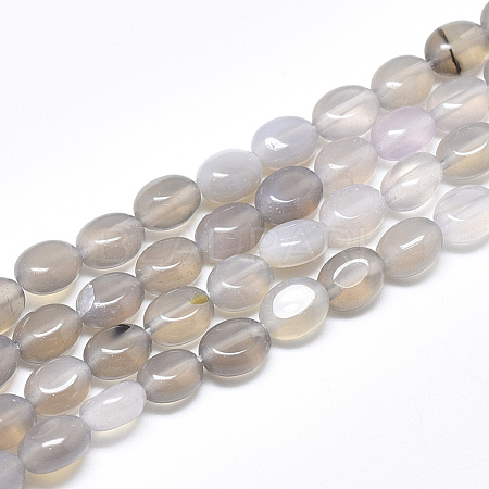 Natural Grey Agate Beads Strands X-G-S357-B08-1