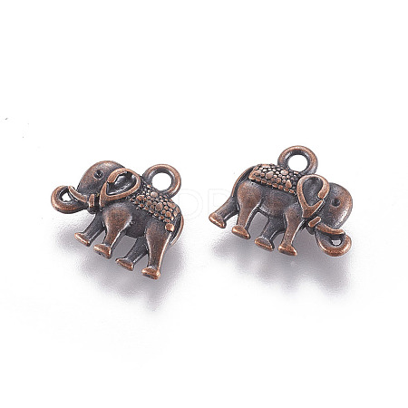 Vintage Elephant Charms A-PALLOY-ZN-47017-R-FF-1