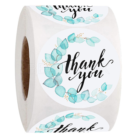 Round Dot Paper Self-Adhesive Thank You Stickers Rolls STIC-PW0010-08-1