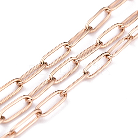 Ion Plating(IP) 304 Stainless Steel Paperclip Chains CHS-O010-01RG-1
