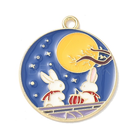 Alloy Enamel Pendants FIND-C074-13KCG-1
