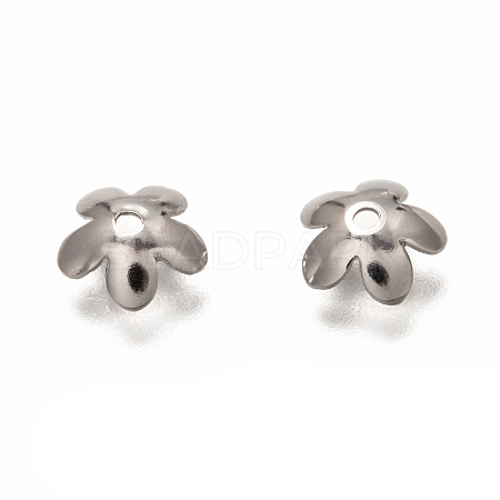 Non-Tarnish 5-Petal 201 Stainless Steel Bead Caps STAS-I176-11P-A-1