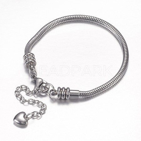 Tarnish Resistant 304 Stainless Steel European Snake Chains Bracelets X-STAS-J015-04-1