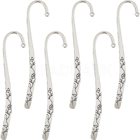 12Pcs Tibetan Style Alloy Bookmarks Findings with Hole PALLOY-SC0004-30-1
