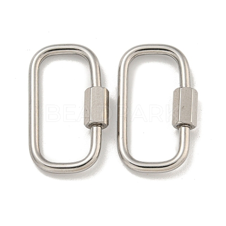 Non-Tarnish 304 Stainless Steel Screw Carabiner Lock Charms LS-STAS-C092-05H-P-1