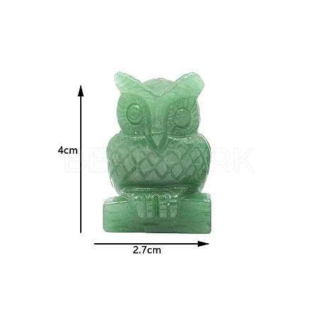 Natural Green Aventurine Carved Healing Owl Figurines PW-WG90923-02-1