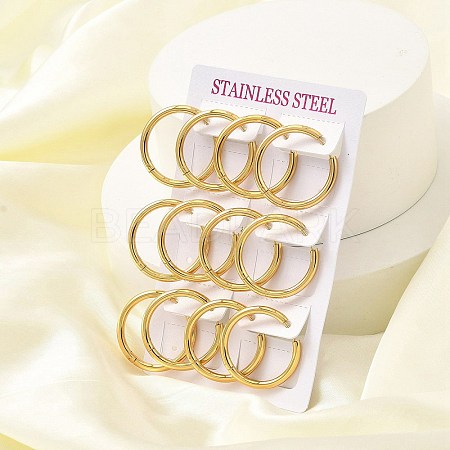 PVD Vacuum Plating 304 Stainless Steel Huggie Hoop Earrings for Women EJEW-F280-07H-G-1