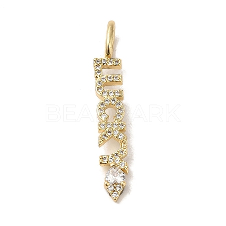 Brass Micro Pave Cubic Zirconia Pendants KK-C058-13G-1