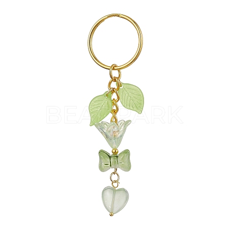 Bowknot & Heart Glass Pendant Decorations KEYC-JKC00691-02-1