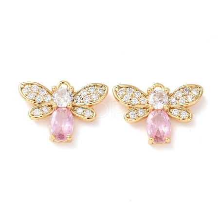 Brass Micro Pave Cubic Zirconia Pendants KK-A284-15G-02-1