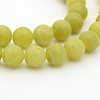 Natural Olive Jade Round Bead Strands G-P070-34-7mm-1