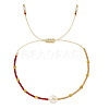 Glass Seed Beads Braided Bead Bracelets TY7987-1-3