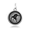 Flat Round with Eagle 316 Stainless Steel Pendants STAS-I061-042-2