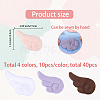 40Pcs 4 Colors Cloth Ornaments Accessories AJEW-GF0012-68-2