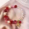 100Pcs Transparent Frosted Glass Beads Strands GLAA-CJ0002-05-7