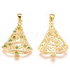 Brass Micro Pave Cubic Zirconia Pendants ZIRC-F086-03G-2