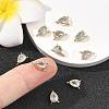 SHEGRACE Brass Pave Clear Cubic Zirconia Teardrop Chandelier Component Links XGRQ2O339-428G-5