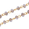 Handmade Rondelle Glass Beads Chains for Necklaces Bracelets Making X-AJEW-JB00037-05-4
