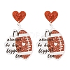 1Pair Leopard Print Heart Mother Sports Acrylic Dangle Stud Earrings EJEW-FS0001-22B-1