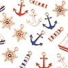 36Pcs 9 Styles Alloy Enamel Pendants ENAM-FS0002-83-2