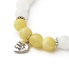 Dyed Natural White Jade(Dyed) Beads Bracelets for Women Gift BJEW-JB06660-6