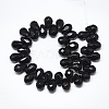 Natural Dyed & Heated Black Onyx Beads Strands G-S357-C02-11-2
