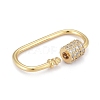 Brass Micro Pave Clear Cubic Zirconia Screw Carabiner Lock Charms ZIRC-E164-11G-4