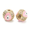 Brass Micro Pave Cubic Zirconia Beads ZIRC-A019-16G-A-3