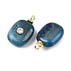Dyed Natural Blue Agate Pendants X-KK-B157-42F-08-2