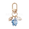 Turtle Glass & Shell Pendant Decoration HJEW-JM02744-4