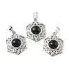 Natural Obsidian Pendants X-G-P498-02P-02-1