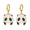 Alloy Enamel Panda Dangle Hoop Earrings for Women EJEW-JE04774-3