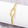 Brass Round Snake Chain Knot 2-Strand Bracelets for Women KK-CBA68DA-17C-G-3