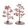 Natural Strawberry Quartz Chips & Agate Pedestal Display Decorations DJEW-A001-04B-1