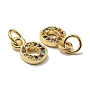 Brass Micro Pave Colorful Cubic Zirconia Charms ZIRC-F092-01-O-2