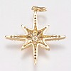 Brass Micro Pave Cubic Zirconia Pendants X-ZIRC-E145-52G-2