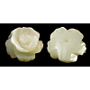 Half Drilled Natural White Shell Rose Flower Flatback Beads X-SH159-1
